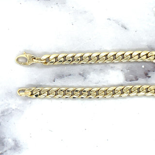 14K Yellow Gold Classic Miami Cuban Link 14" - 16" Adjustable Chain, 6.0mm Wide, Curb Chain, Choker, Women