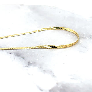 Solid 14K Yellow Gold 7" 8" Beveled Herringbone Chain Bracelet, 1.5mm wide, Real Gold, Herringbone Bracelet, Women