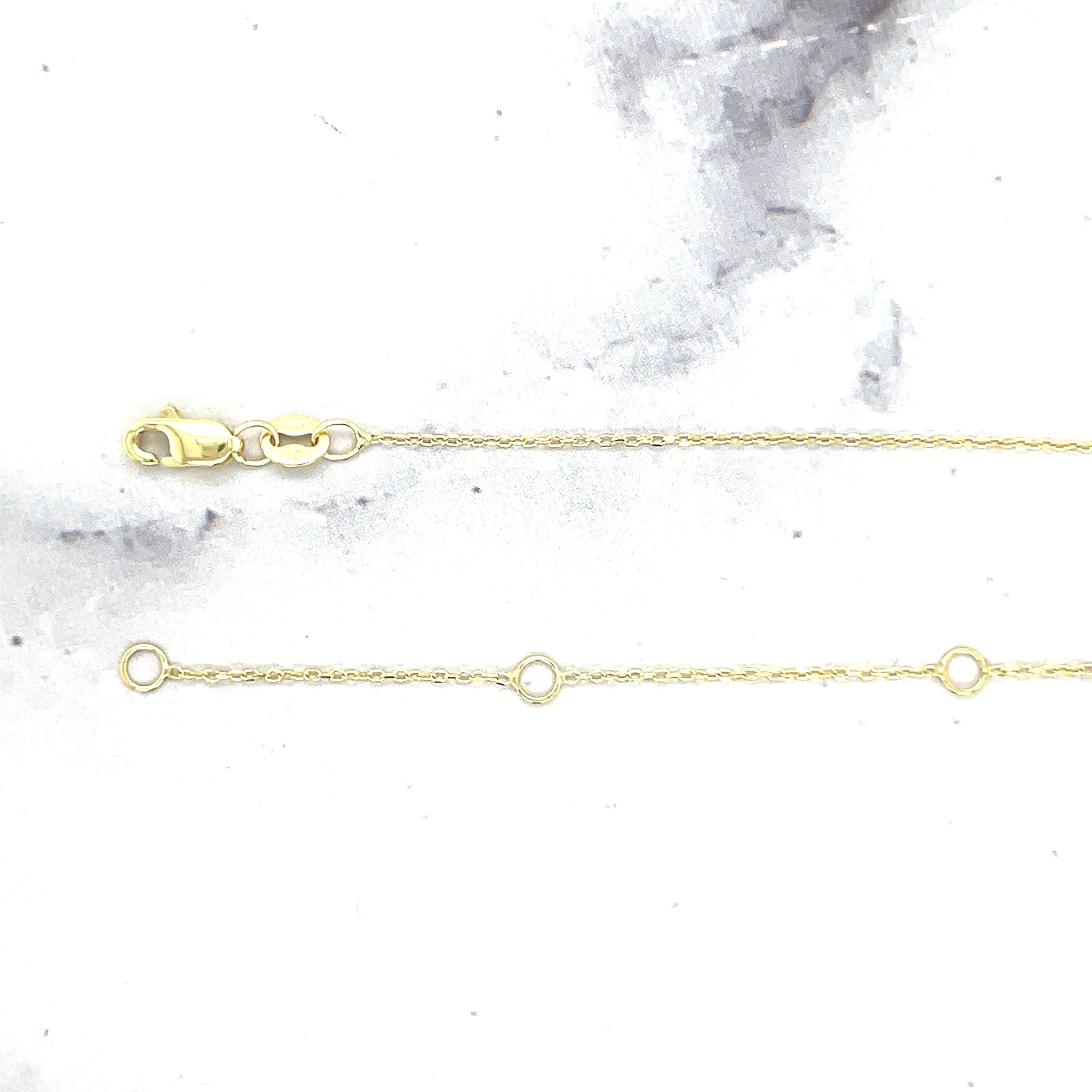 14K Yellow Gold 17" Diamond Cut Chain Real Pearl Drop Lariat Chain, Y-Necklace, Real Gold Chain, Women