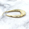 14K Yellow Gold Textured Graduated Puffy Oval Hoop Earrings, Oval Hoops, Real Gold Earrings, Women