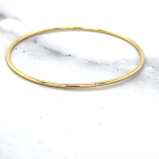 14K Yellow Gold 35mm Thin Polished Endless Continuous Hoop Earring, 1.2mm Thick ,Real Gold Hoop Earrings Gift for her