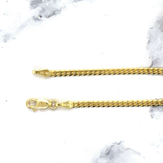 Solid 18K Yellow Gold 2.2mm Curb Chain Necklace, 16" 18" 20" 24" Real Gold Chain, Solid Gourmette Chain, Women, Unisex