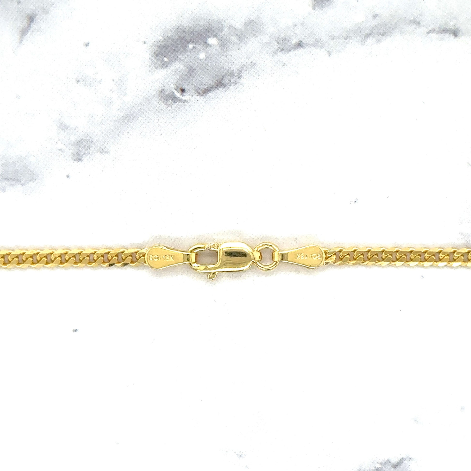 Solid 18K Yellow Gold 2.2mm Curb Chain Necklace, 16" 18" 20" 24" Real Gold Chain, Solid Gourmette Chain, Women, Unisex