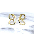 14K Yellow Gold Fashion Trend Hoop Earrings, Twisted Circles Hoops, Real Gold Earrings, Women