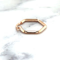 14K Rose Gold Hexagon Hoop Earrings With Hinged Clasp, Real Gold Hoops, Hexagon Hoops, Real Gold Earrings, Women