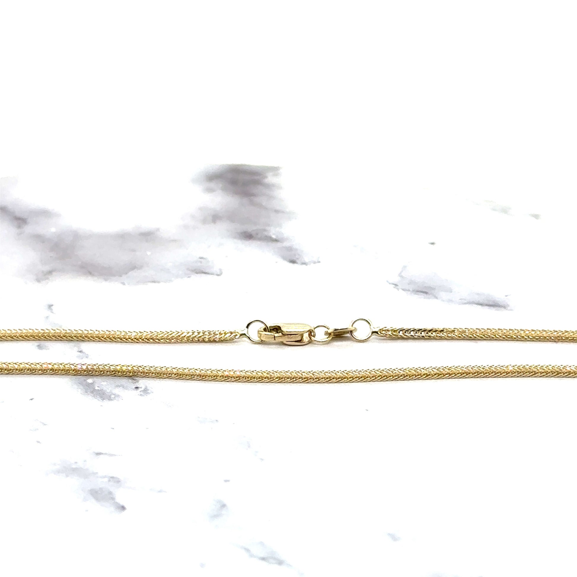 Solid 14K Yellow Gold 1mm Foxtail Necklace, 16" 18" 20" Fox Chain, Real Gold Necklace, White Gold, Foxtail Chain, Women