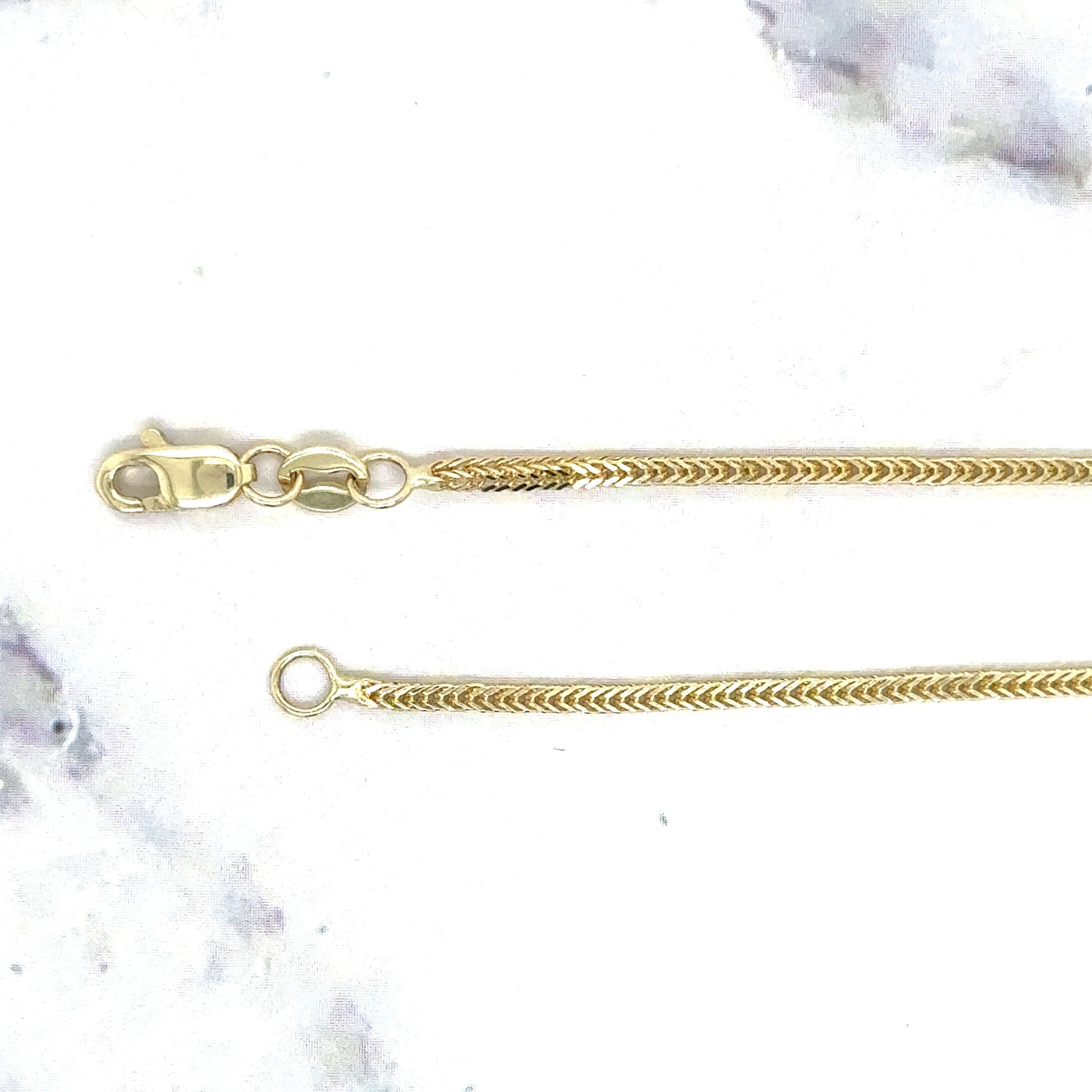 Solid 14K Yellow Gold 1mm Foxtail Necklace, 16" 18" 20" Fox Chain, Real Gold Necklace, White Gold, Foxtail Chain, Women