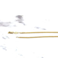 Solid 14K Yellow Gold 1mm Foxtail Necklace, 16