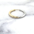 14K Two Tone Gold 20mm DC Hoop Earring, Diamond Cut Hoops, Yellow & White Gold Hoops, Small Hoops, Real Gold Earrings, Women