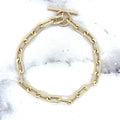 14K Yellow Gold 5mm Paperclip Link Bracelet with Toggle Clasp, 7.5