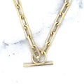 14K Yellow Gold 5mm Paperclip Link Bracelet with Toggle Clasp, 7.5