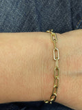 14K Yellow Gold 5mm Paperclip Link Bracelet with Toggle Clasp, 7.5