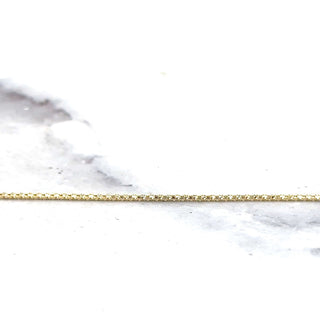 Solid 14K Yellow Gold 1.3mm Adjustable Popcorn Chain with Lobster Lock, 22" Long, Set Your Own Length, Real Gold Necklace, Women