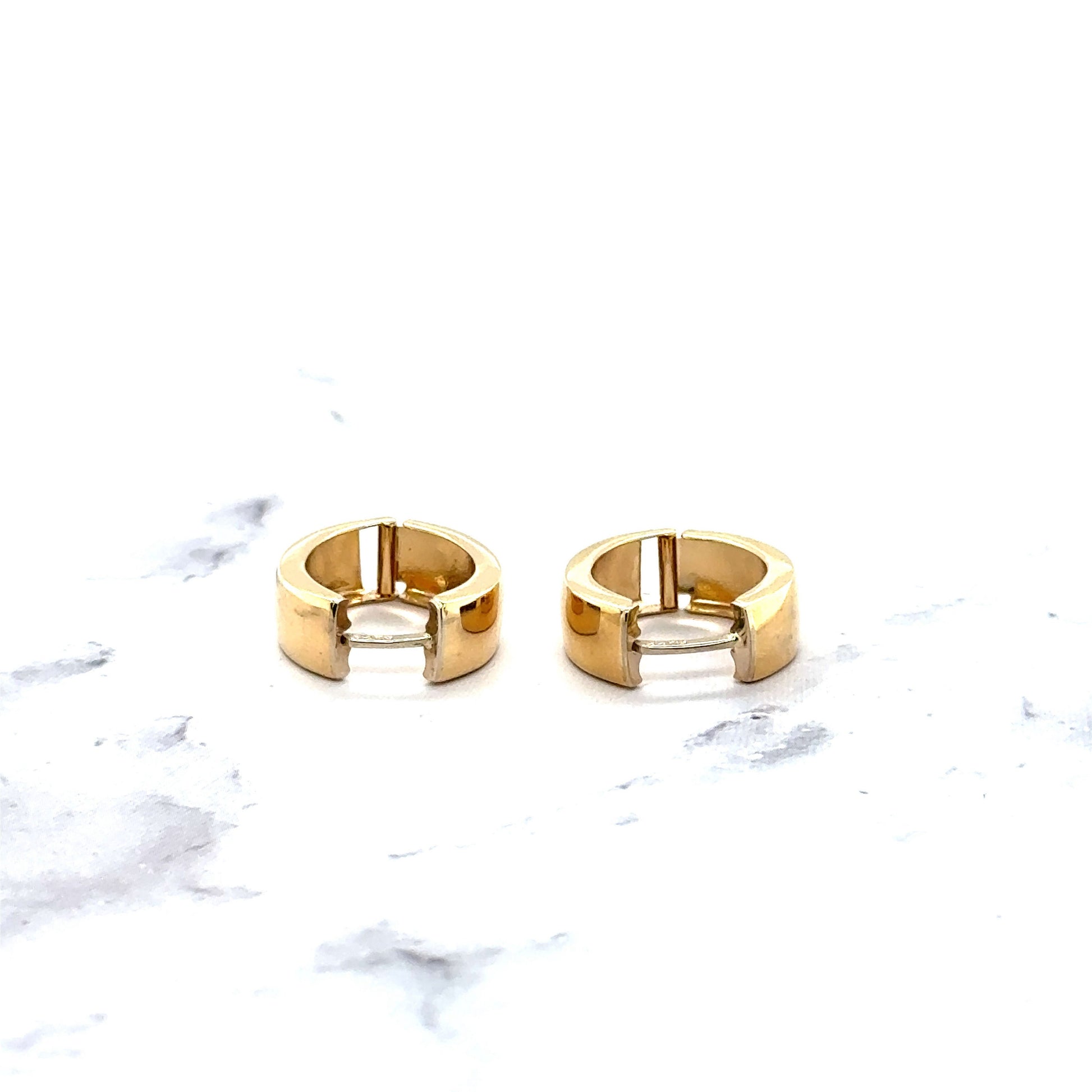 14K Yellow Gold 16mm Chunky Huggie Earring, 5mm Thick ,Gold Snuggables, Huggie Hoops, Real Gold Hoops, Gift for her