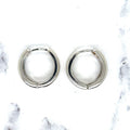 14K White Gold 16mm Chunky Huggie Earring, 5mm Thick ,Gold Snuggables, Huggie Hoops, Real Gold Hoops, Gift for her