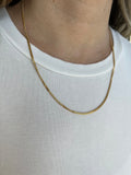 Solid 18K Yellow Gold 2.2mm Curb Chain Necklace, 16