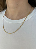 Solid 18K Yellow Gold 2.2mm Curb Chain Necklace, 16