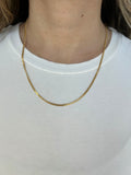 Solid 18K Yellow Gold 2.2mm Curb Chain Necklace, 16