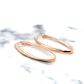 14K Rose Gold 50x15mm Twisted Oval Hinged Hoop Earrings, 3.5mm Thick, Oval Earrings, Twist Hoops, Real Gold Hoops, Women