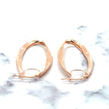 14K Rose Gold 50x15mm Twisted Oval Hinged Hoop Earrings, 3.5mm Thick, Oval Earrings, Twist Hoops, Real Gold Hoops, Women