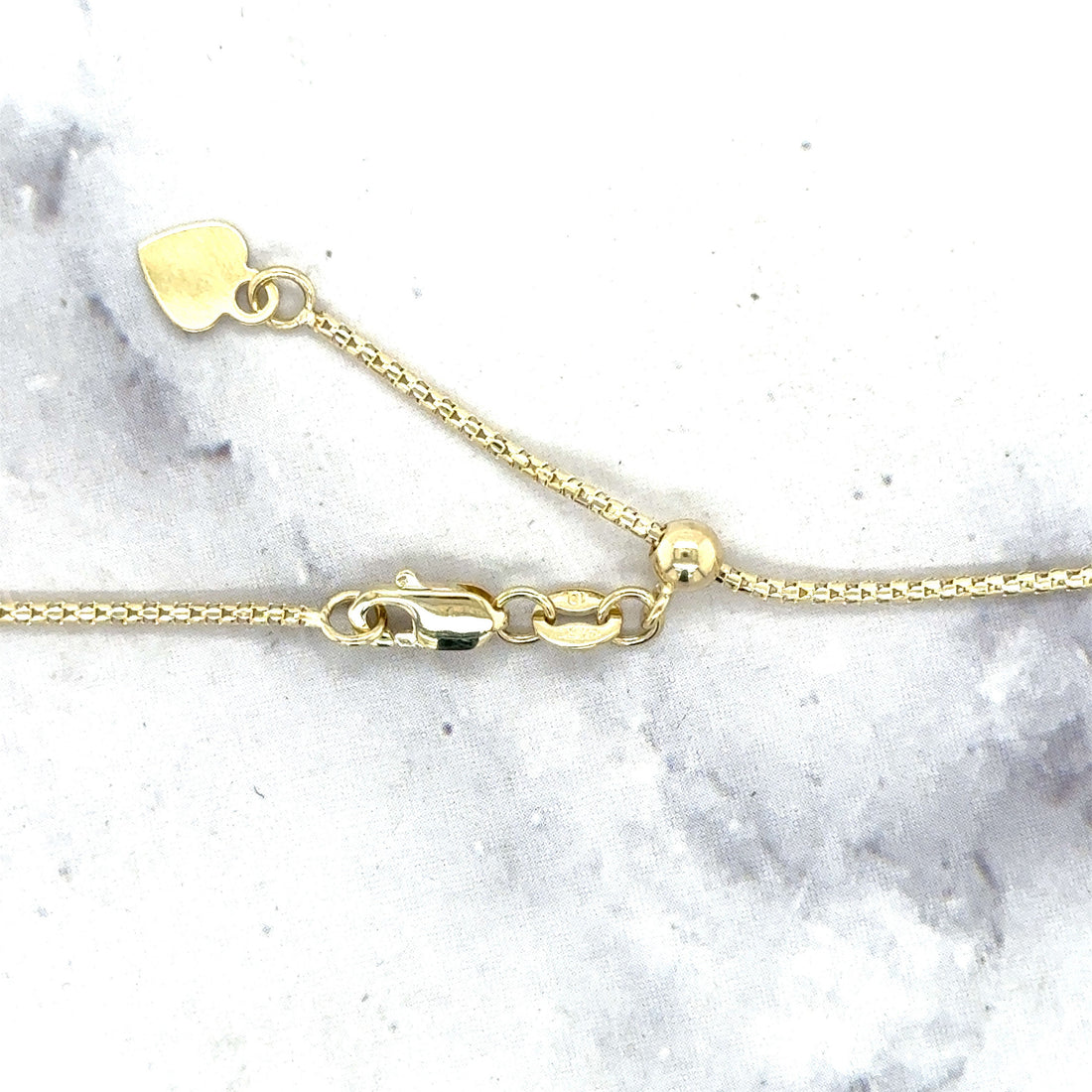 Solid 14K Yellow Gold 1.3mm Adjustable Popcorn Chain with Lobster Lock, 22" Long, Set Your Own Length, Real Gold Necklace, Women