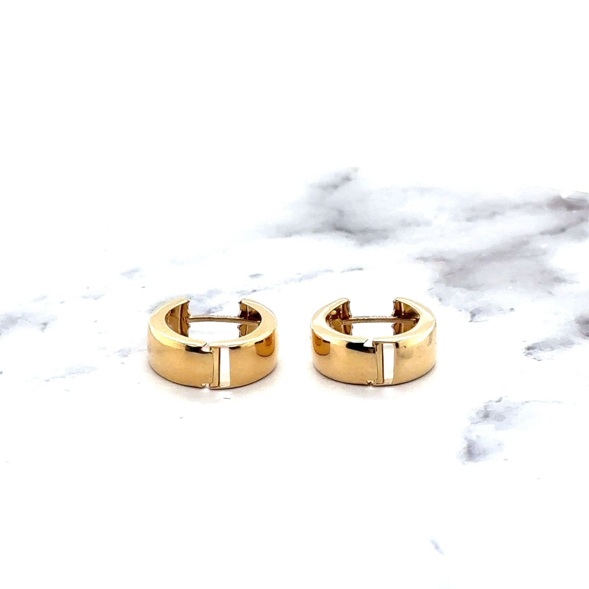 14K Yellow Gold 16mm Chunky Huggie Earring, 5mm Thick ,Gold Snuggables, Huggie Hoops, Real Gold Hoops, Gift for her