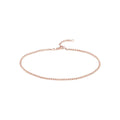 14K Rose Gold Adjustable Flat Mariner Chain Anklet 10