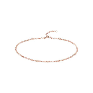 14K Rose Gold Adjustable Flat Mariner Chain Anklet 10", Gold Jewelry, Minimalist, Gift For Her, Handmade Jewelry, Anklets For Women