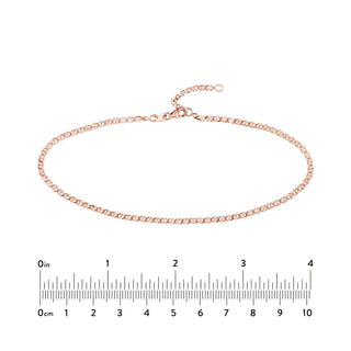 14K Rose Gold Adjustable Flat Mariner Chain Anklet 10", Gold Jewelry, Minimalist, Gift For Her, Handmade Jewelry, Anklets For Women