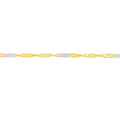 14kt Yellow-White Gold 1.45mm Two-Tone Singapore Flat Saturn Chain 10