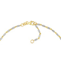 14K Yellow-white Gold 1.5mm Adjustable Two-Tone Lumacina Anklet, 10