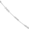 14K White Gold 0.8mm Designer Twist Bar Chain with Lobster Lock 10