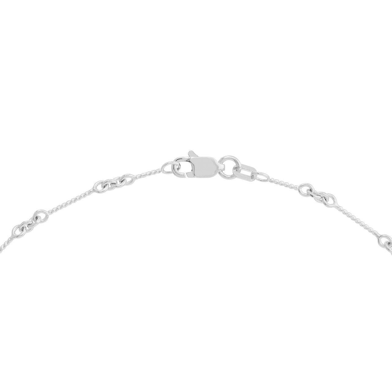 14K White Gold 0.8mm Designer Twist Bar Chain with Lobster Lock 10"Long, Gift For Her, Handmade Jewelry, Anklets For Women