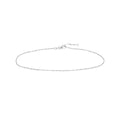 14K White Gold Flat Diamond-Cut Stations Adjustable Anklet, 10