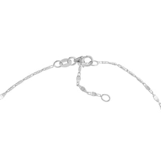 14K White Gold Flat Diamond-Cut Stations Adjustable Anklet, 10" Long, Gift For Her, Handmade Jewelry, Anklets For Women