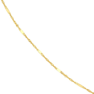 14K Yellow Gold 1.75mm Singapore Flat Saturn Chain 10", Gold Jewelry, Minimalist, Gift For Her, Handmade Jewelry, Anklets For Women