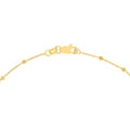 14K Yellow Gold Saturn Chain Anklet With Diamond Cut Beads, 1.70mm Wide, Lobster Lock, 10