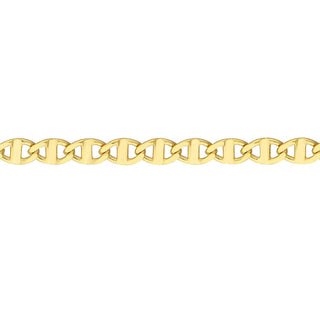 14K Yellow Gold Flat Mariner Adjustable Anklet, 2.20mm Wide, 10", Real Gold, Anklets For Women