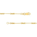 14K Yellow Gold Twist Bar Chain Anklet, 0.8mm Wide, Lobster Lock 10