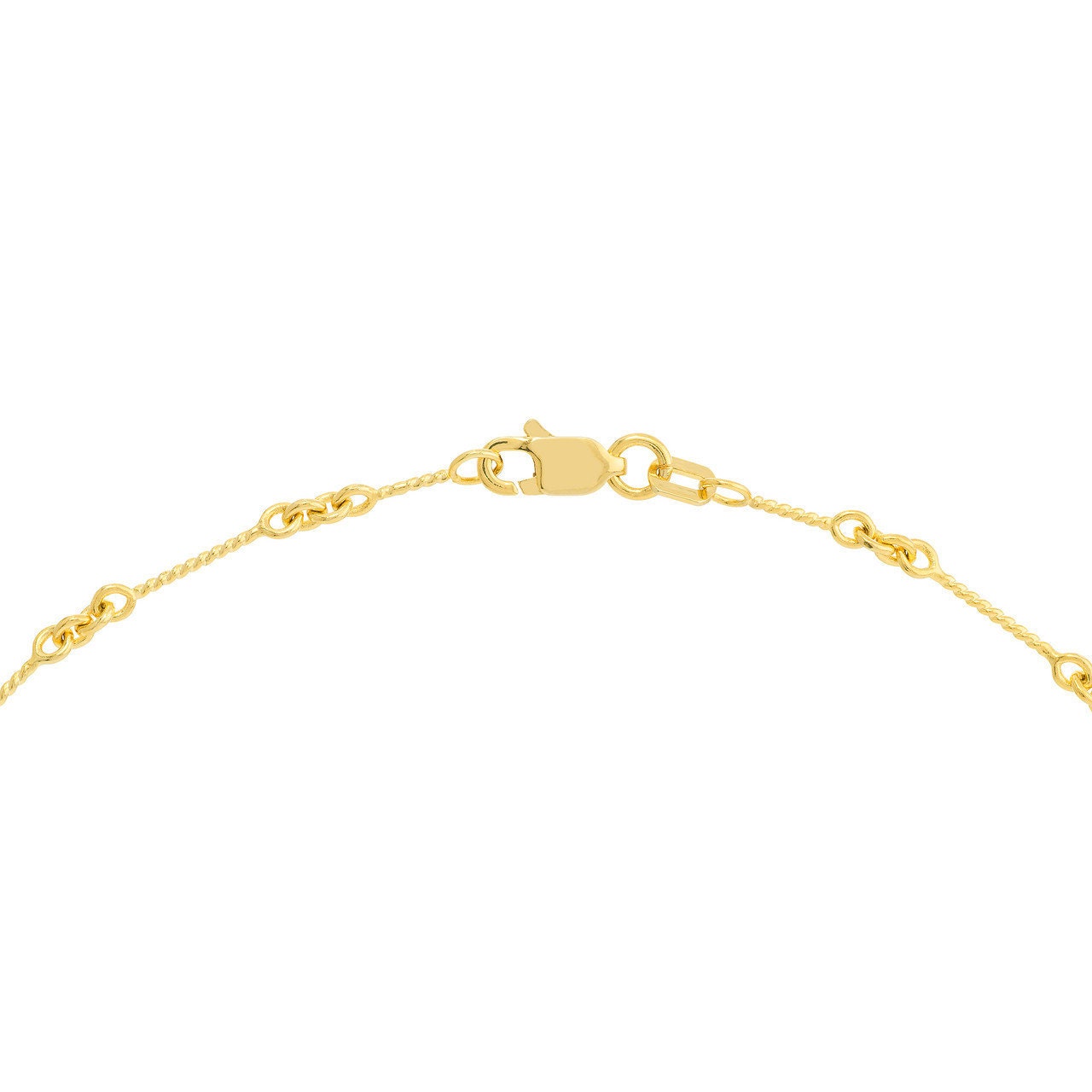 14K Yellow Gold Twist Bar Chain Anklet, 0.8mm Wide, Lobster Lock 10" Long, Gift For Her, Anklets For Women