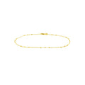 14K Yellow Gold 1.35mm Triple Bead Saturn Chain with Lobster Lock 10