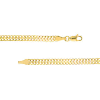 14K Yellow Gold 4.3mm Curb Bismarck Chain with Lobster Lock 10"Long, Gift For Her, Handmade Jewelry, Anklets For Women