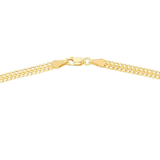 14K Yellow Gold 4.3mm Curb Bismarck Chain with Lobster Lock 10"Long, Gift For Her, Handmade Jewelry, Anklets For Women