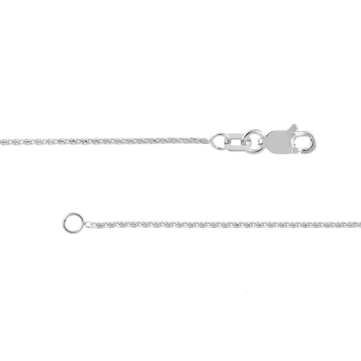 14K Dainty White Gold 1.05mm Diamond Cut Wheat Chain with Lobster Lock 10" Long, Gift For Her, Handmade Jewelry, Anklets For Women