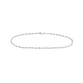 14K White 2.65mm Fancy Gold Anchor Chain Anklet 10