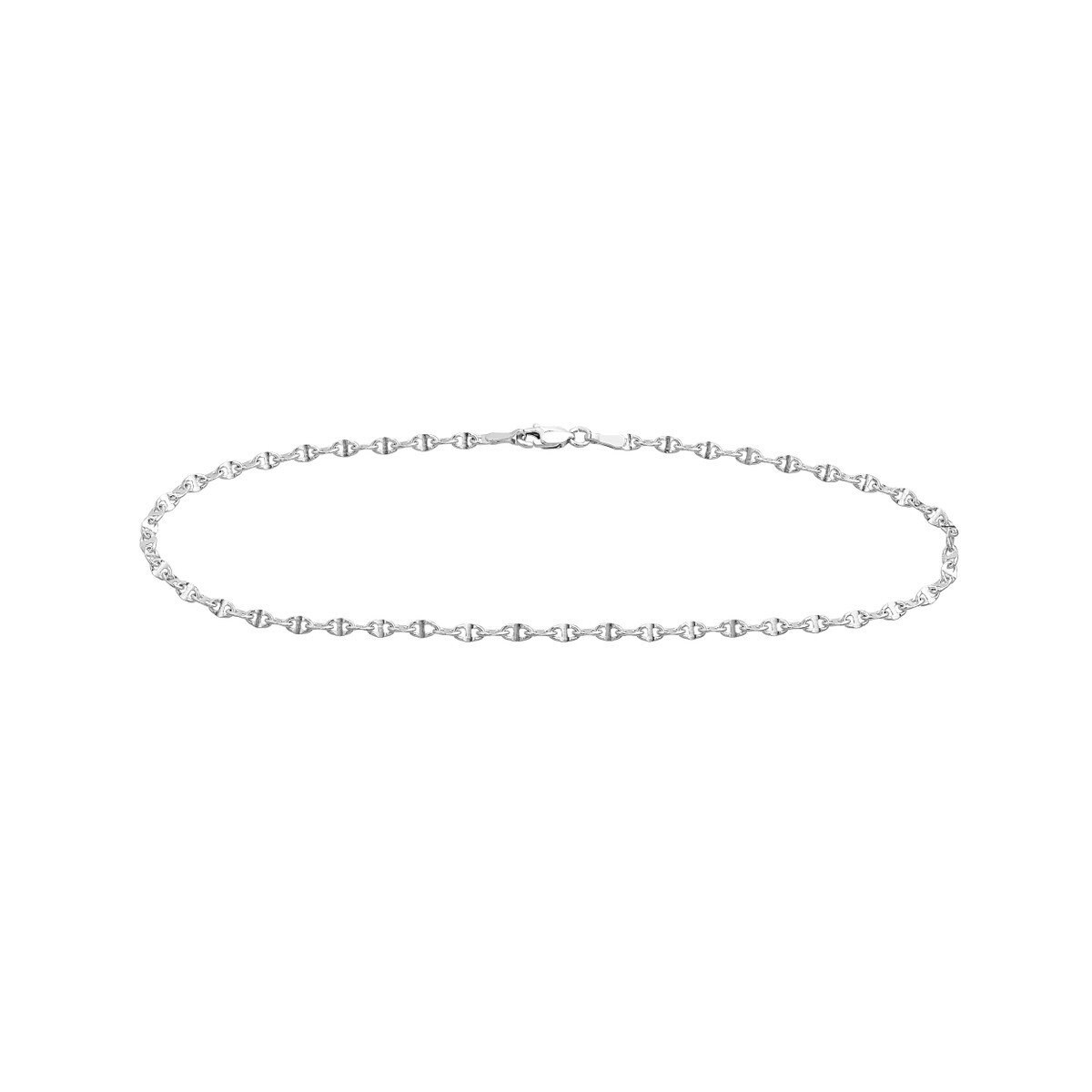 14K White 2.65mm Fancy Gold Anchor Chain Anklet 10" Long, Gold Jewelry, Minimalist, Gift For Her, Handmade Jewelry, Anklets For Women