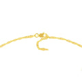 14K Yellow Gold Singapore Chain Anklet, 1.7mm Wide, Adjustable, 10