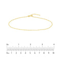 14K Yellow Gold Figaro Chain Anklet, 1.3mm Wide Adjustable, 10