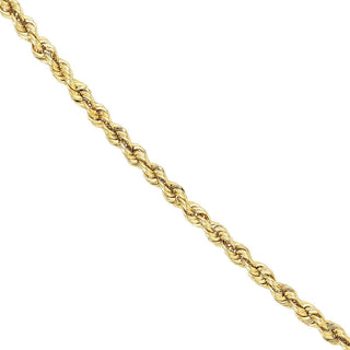 14K Yellow Gold Light Rope Chain Anklet, 1.8mm Wide, Hollow, Lobster Lock, 10" Long, Gift For Her, Anklets For Women