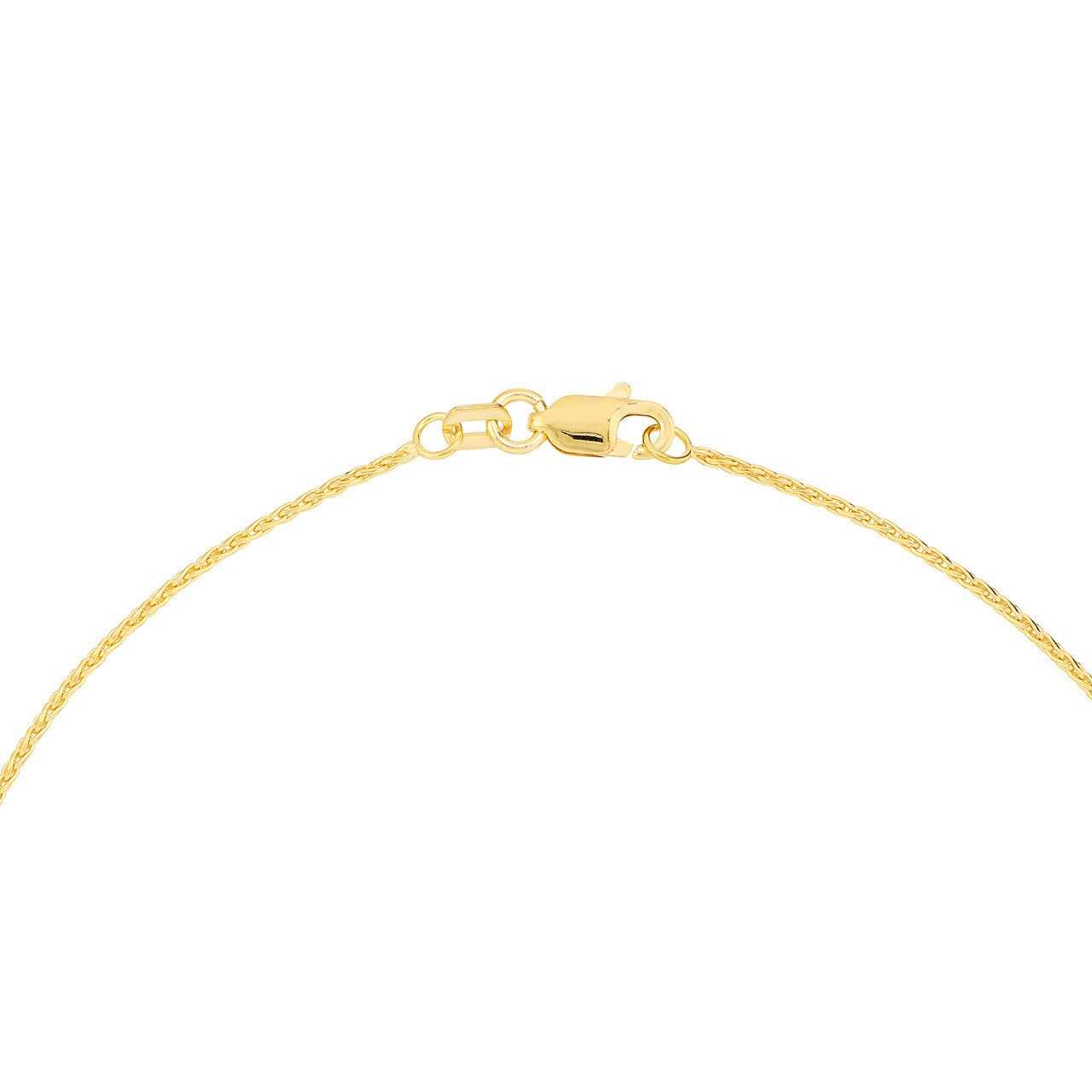 14K Dainty Yellow Gold Wheat Chain Anklet, Diamond Cut, 1.05mm Wide, Lobster Lock, 10" Long, Anklets For Women